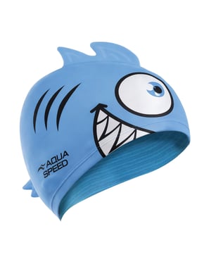 Jungen Mädchen Piranha-Muster Schwimmkappe | Silikon 3D-Druck Einfach Passende Schwimmkappe