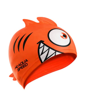 Jungen Mädchen Piranha-muster Badehaube | Silikon 3D-Druck Einfache Passform Schwimmkappe