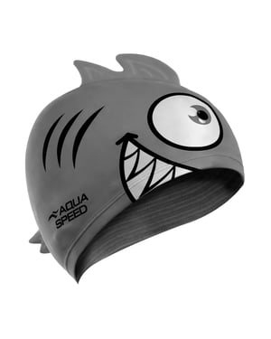 Jungen Mädchen Piranha-Muster Schwimmkappe | Silikon 3D-Druck Einfach Passform Schwimmkappe