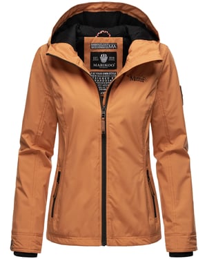 Marikoo Damen Übergangsjacke leichte wind- und wasserabweisende Jacke mit Kapuze Rusty Cinnamon