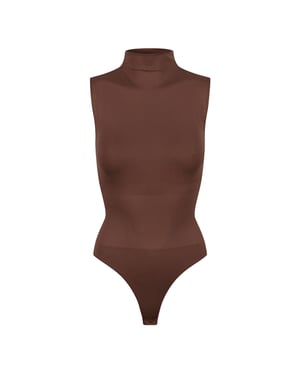 Damen-Essentials Ärmelloses Rollkragenbodysuit Formgebend Aus Recycling-Stretchmaterial