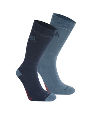 Craghoppers - Socken Insektenabwehr für Herren/Damen Unisex(2er-Pack) (Marineblau/Blaustein)