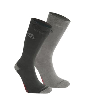 Craghoppers - Socken Insektenabwehr für Herren/Damen Unisex(2er-Pack) (Schwarzer Pfeffer/Mittelgrau)