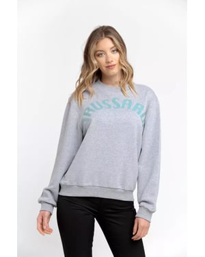 Trussardi Graues Baumwoll-Damen Sweatshirt