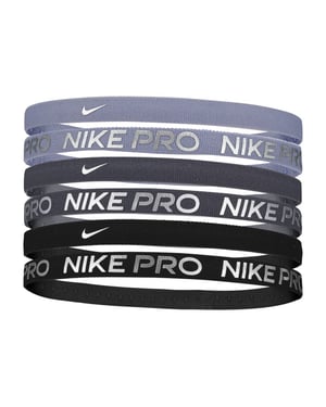 Nike - "Flex Classic" Stirnband, Metallic (6er-Pack) (Schwarz/Dunkelgrau/Violett Metallic)