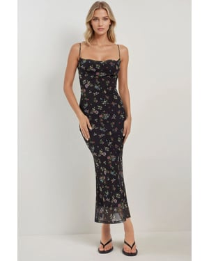 Bedrucktes Bodycon-Maxi-Kleid