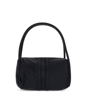 Gepolsterte Schultertasche mit Streifen und Logo