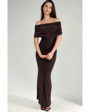 Halsloses Maxi Bodycon-Kleid