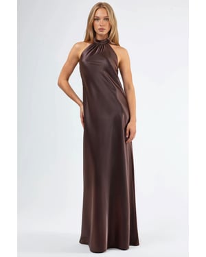 Halter-Neck-Maxi-Kleid mit Schal-Detail