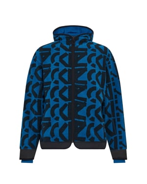 Kapuzenpullover mit Allover-Monogramm und Reißverschluss