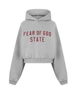 Essentials Logo Fleece Cropped Hoodie