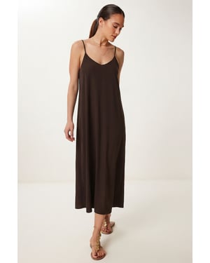 Lässiges Midi-Kleid mit U-Ausschnitt