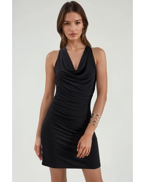 Cowl-Neck-Minikleid