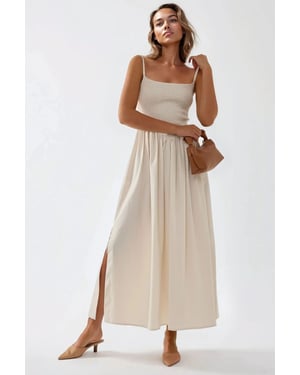 Maxikleid A-Form mit quadratischem Ausschnitt