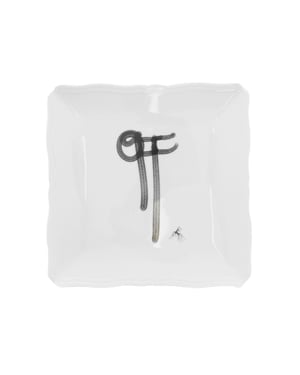 Off-White x Ginori 1735 Tablett, weißer quadratischer Tablettteller
