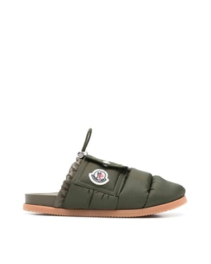 Mon Pocket Logo Patch Padded Down Mules