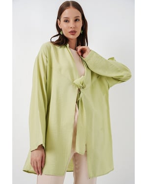 Kimono mit gebundenem Detail und langen Ärmeln