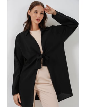 Kimono mit gebundenem Detail und langen Ärmeln