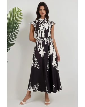 Blumiges Tippet Maxi-Kleid