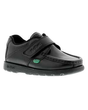 Kickers Jungen Schulschuhe Fragma Riemen3 Kleinkind Leder Klettverschluss schwarz