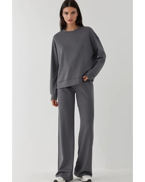Modal Touch Basic Sweatshirt & Weite Beinhose Zwei-Teile Coord Set