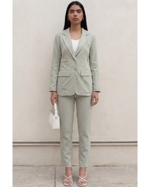 Jacke mit Knopfkragen und zwei-teiliger Set