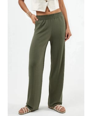Gerade geschnittene strukturierte Hose