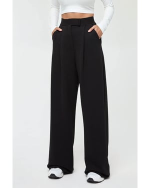 Hochtaillierte elastische Crepe Palazzo-Hose