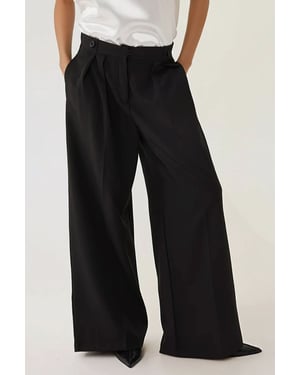 Hochtaillierte Plissierte Palazzo-Hose