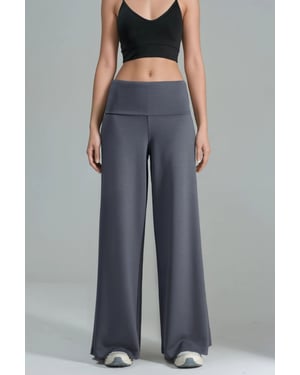 Hiccup Modal-touch Palazzo-Hose mit Faltbund - Grau