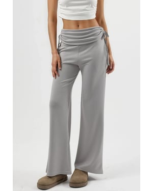 Modal Touch Hochtaillierte Weite Hosen mit Raffungsdetail
