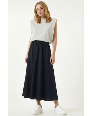 Elastischer Taillensamthose Maxi-Rock