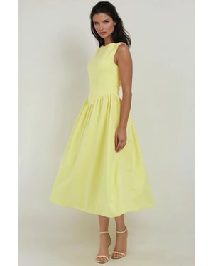 A-Form Midi-Kleid mit Rundhalsausschnitt