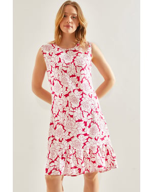 Blumen A-Linie Kleid