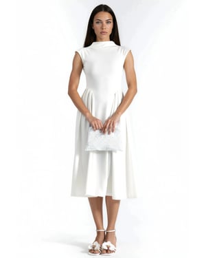 Texturiertes Panel-Midi-Kleid