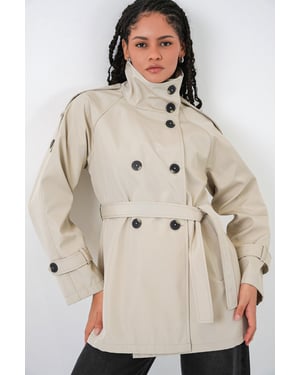 Regular Fit Trenchcoat mit Jackenkragen