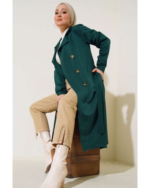 Doppelreihiger langer Trenchcoat