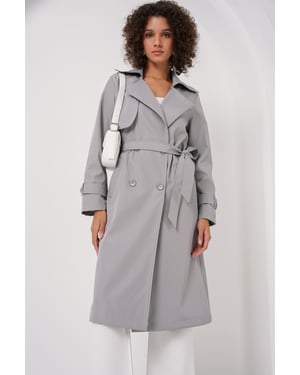 Doppelt breiter langer Trenchcoat