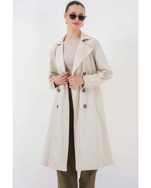 Doppelt breiter langer Trenchcoat