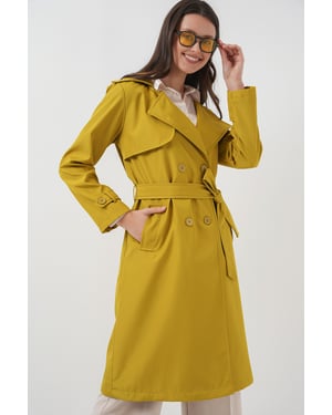 Doppelreihiger langer Trenchcoat
