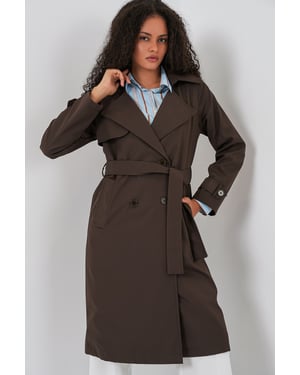 Doppelreihiger langer Trenchcoat