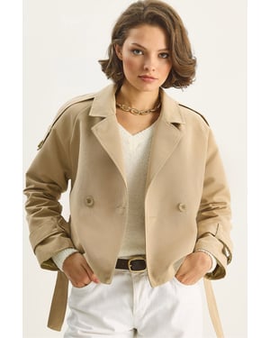 Oversized Trenchcoat mit Bindegürtel