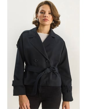 Oversized Trenchcoat mit Bindegürtel