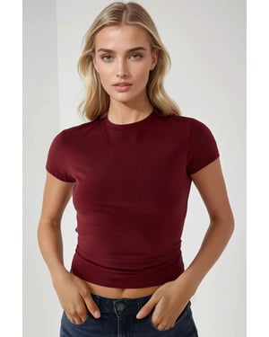Slim Fit Soft Touch Baumwoll Rundhals T-Shirt