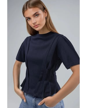 Figurbetontes Rundhals-T-Shirt