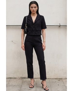 Shirt mit Taschen-Detail & Hose Zweiteiliges Set
