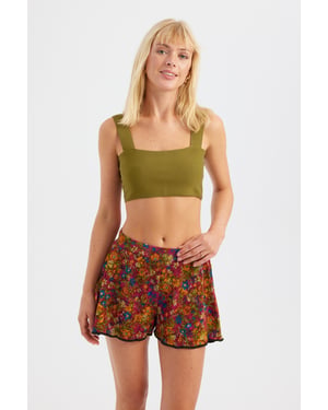 Hiccup Cropped Top mit quadratischem Ausschnitt - Grün