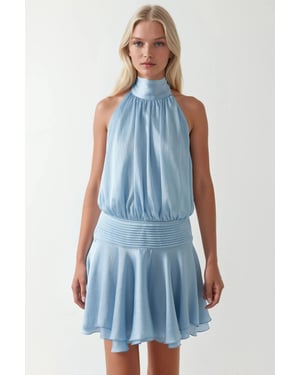 Texturiertes Rollkragen-Minikleid