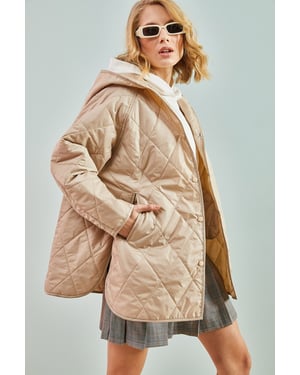 Kapuzenshirt Oversized gesteppte Jacke