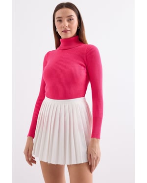 Strukturierter Rollkragen-Fit-Pullover